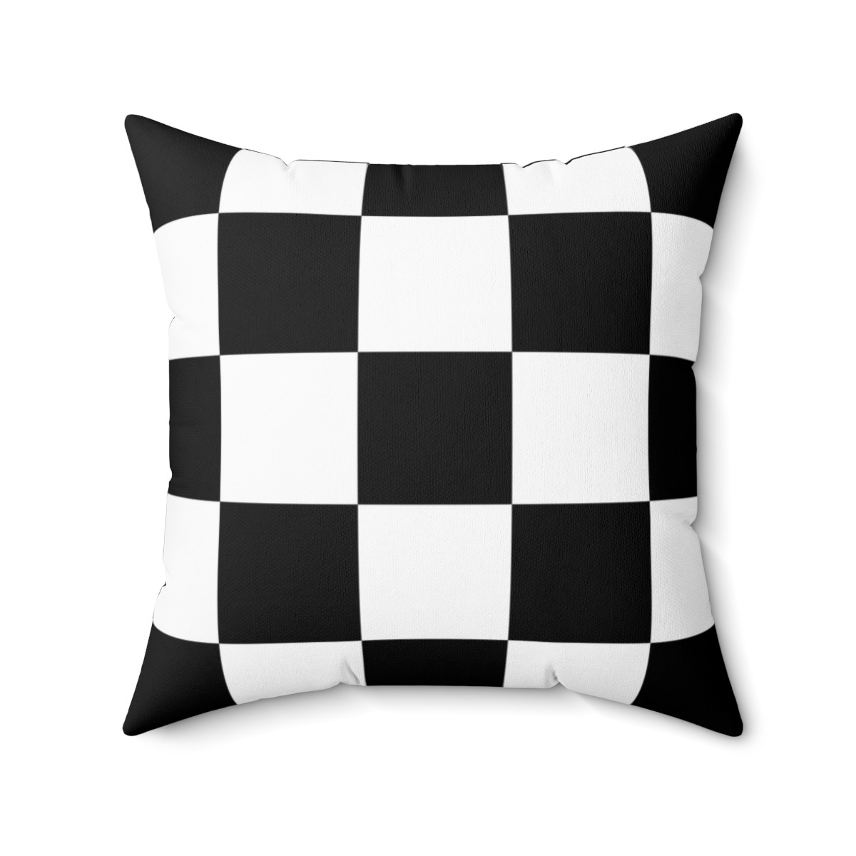 Spun Polyester Square Pillow Black and White 