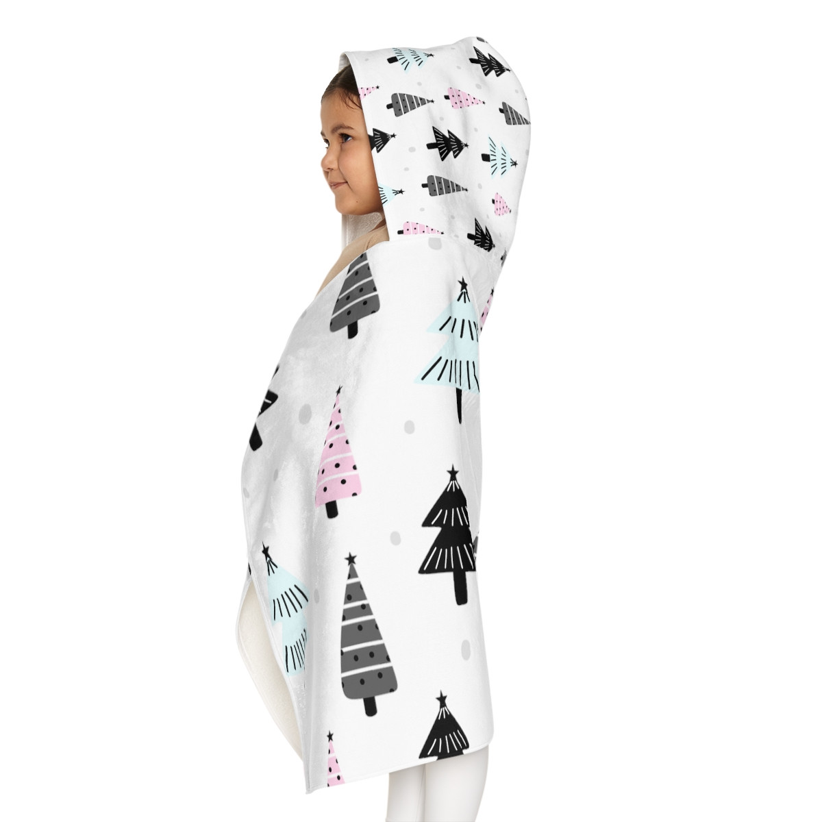 Youth Hooded Towel Christmas trees