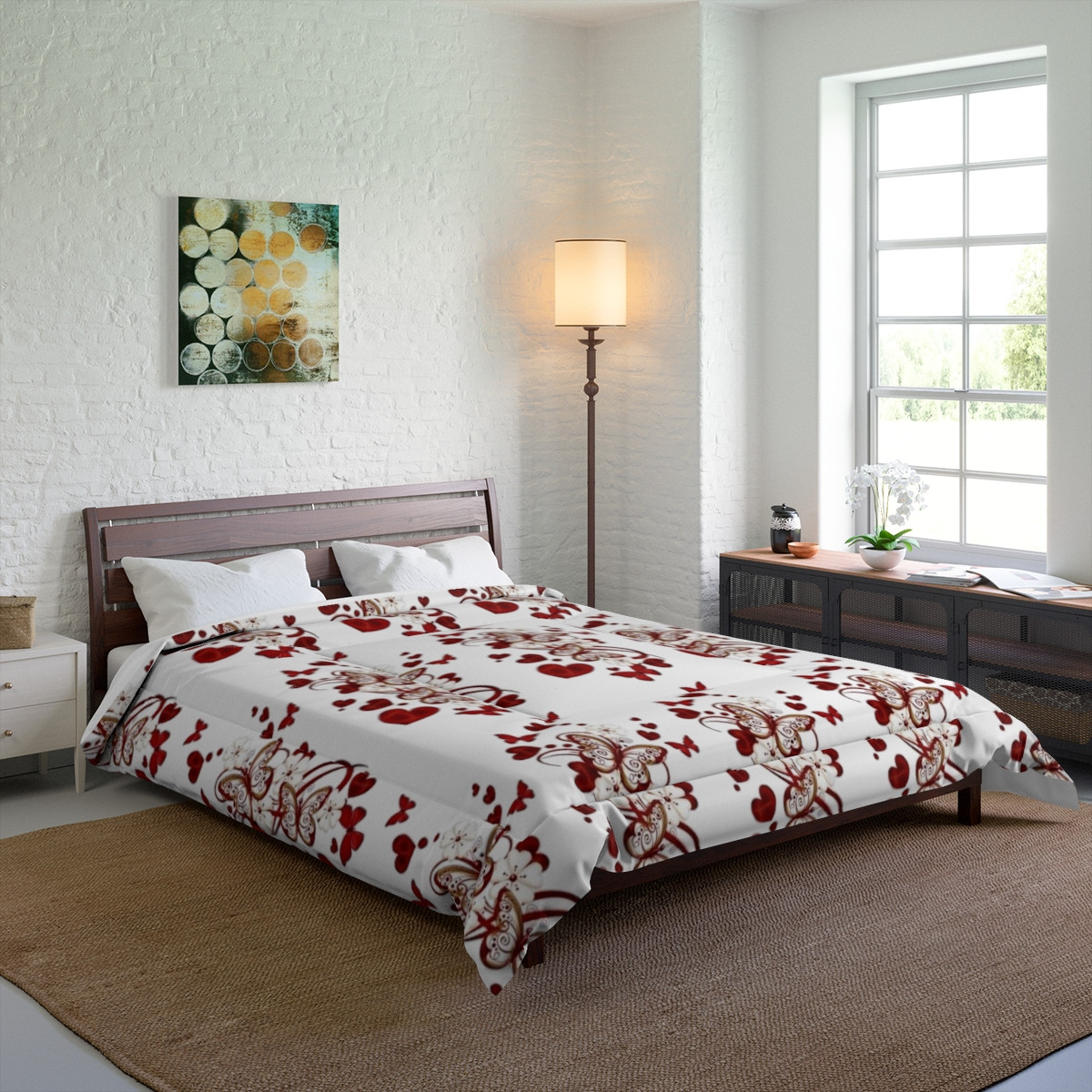 Comforter Hearts and Butterflies 