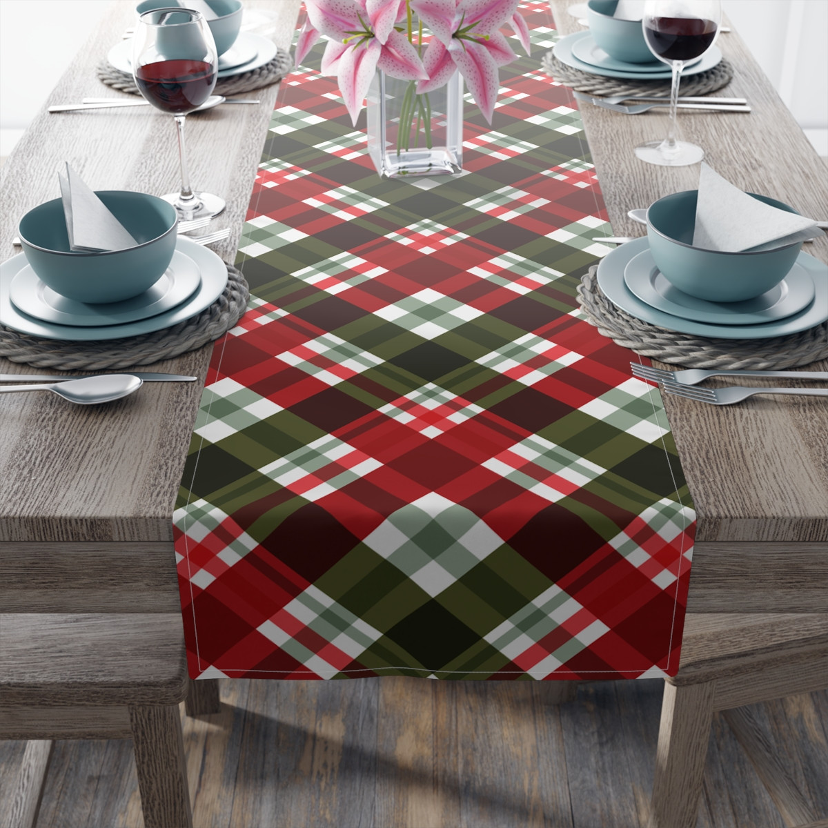 Table Runner (Cotton, Poly) Christmas pattern 