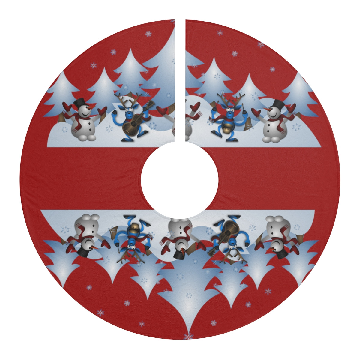  Christmas Tree Skirts Snowmen dancing