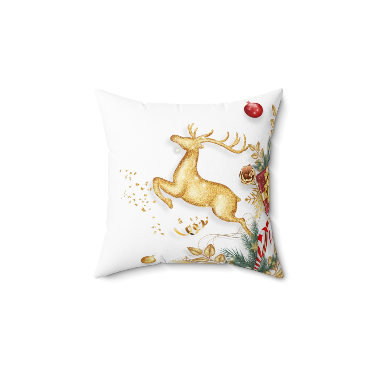 Spun Polyester Square Pillow Reindeer 