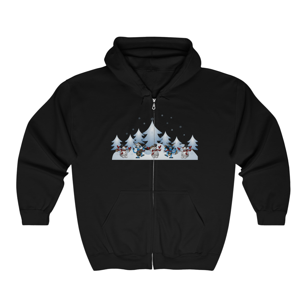 Unisex Heavy Blend™ Full Zip Hooded Sweatshirt Snowmen 
