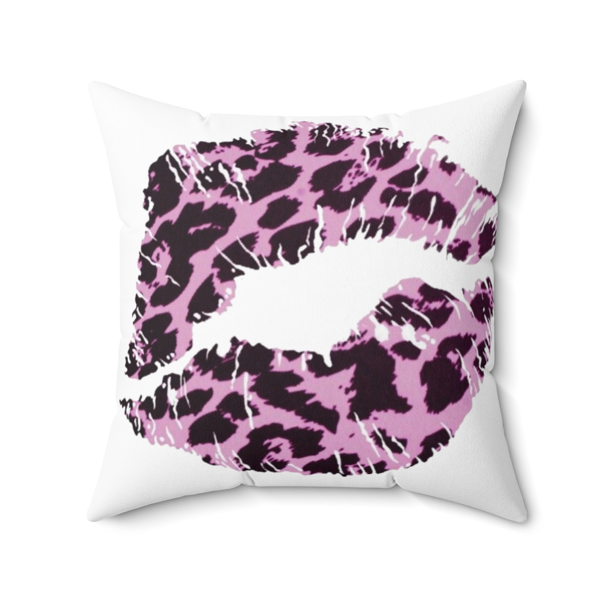 Spun Polyester Square Pillow Kiss