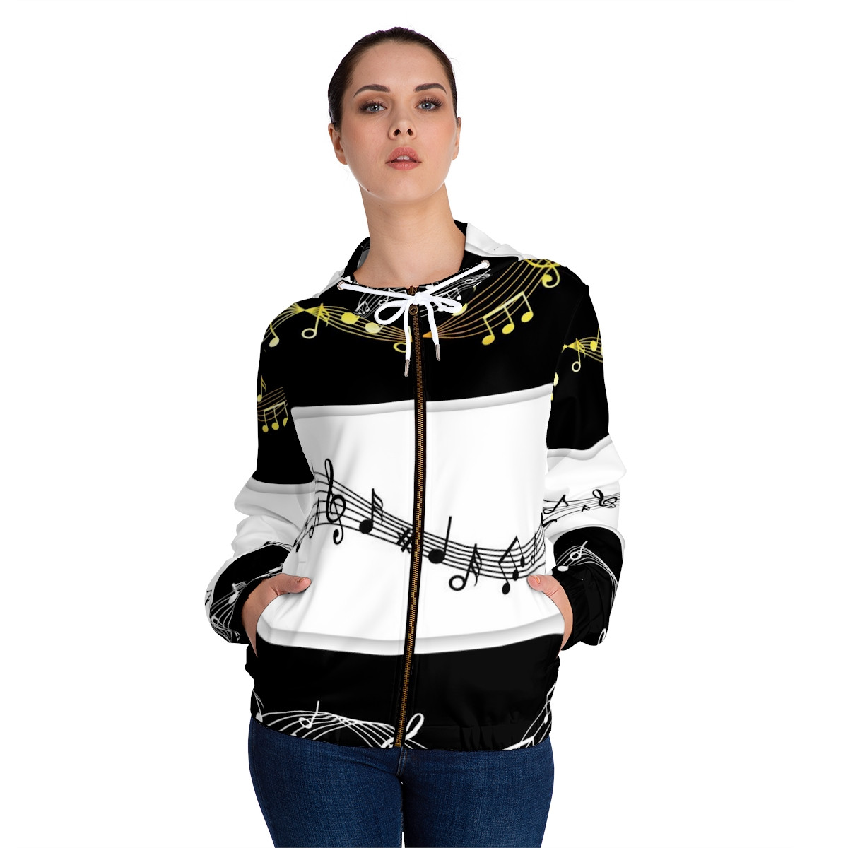 Women’s Full-Zip Hoodie (AOP) Music 