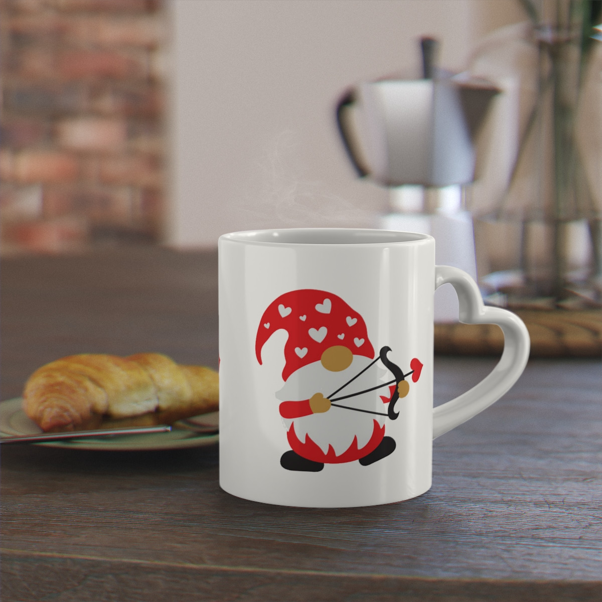 Heart-Shaped Mug Gnome love
