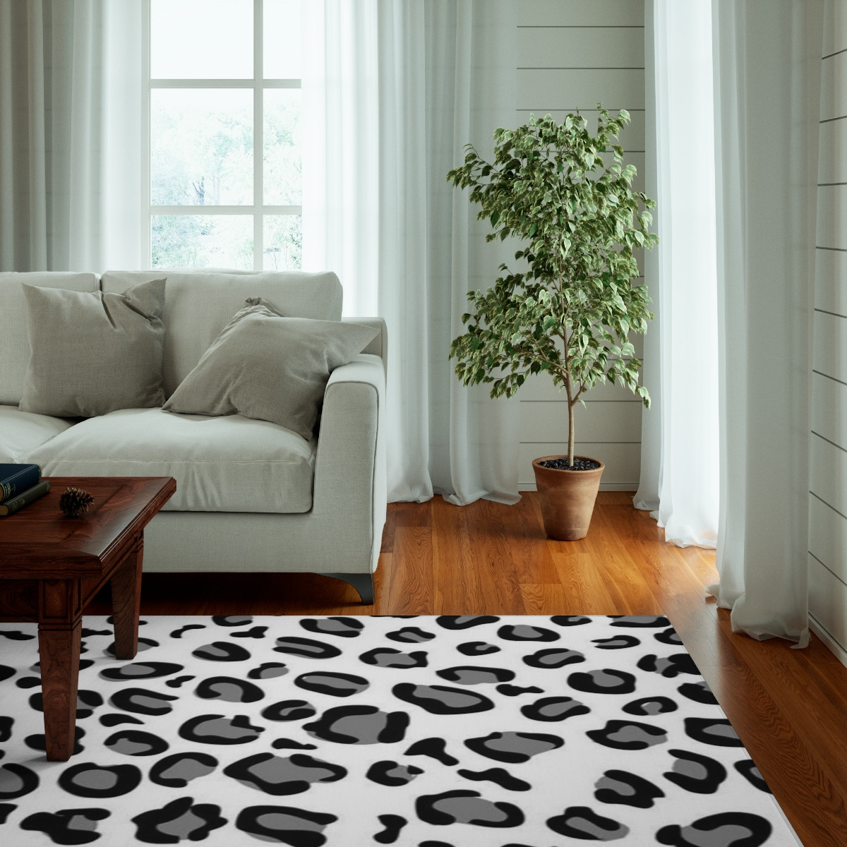Dornier Rug Leopard black and white