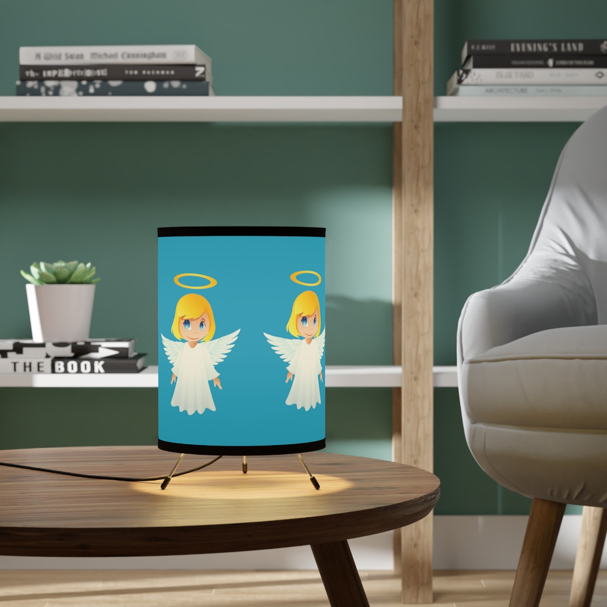 Tripod Lamp with High-Res Printed Shade, US\CA plug