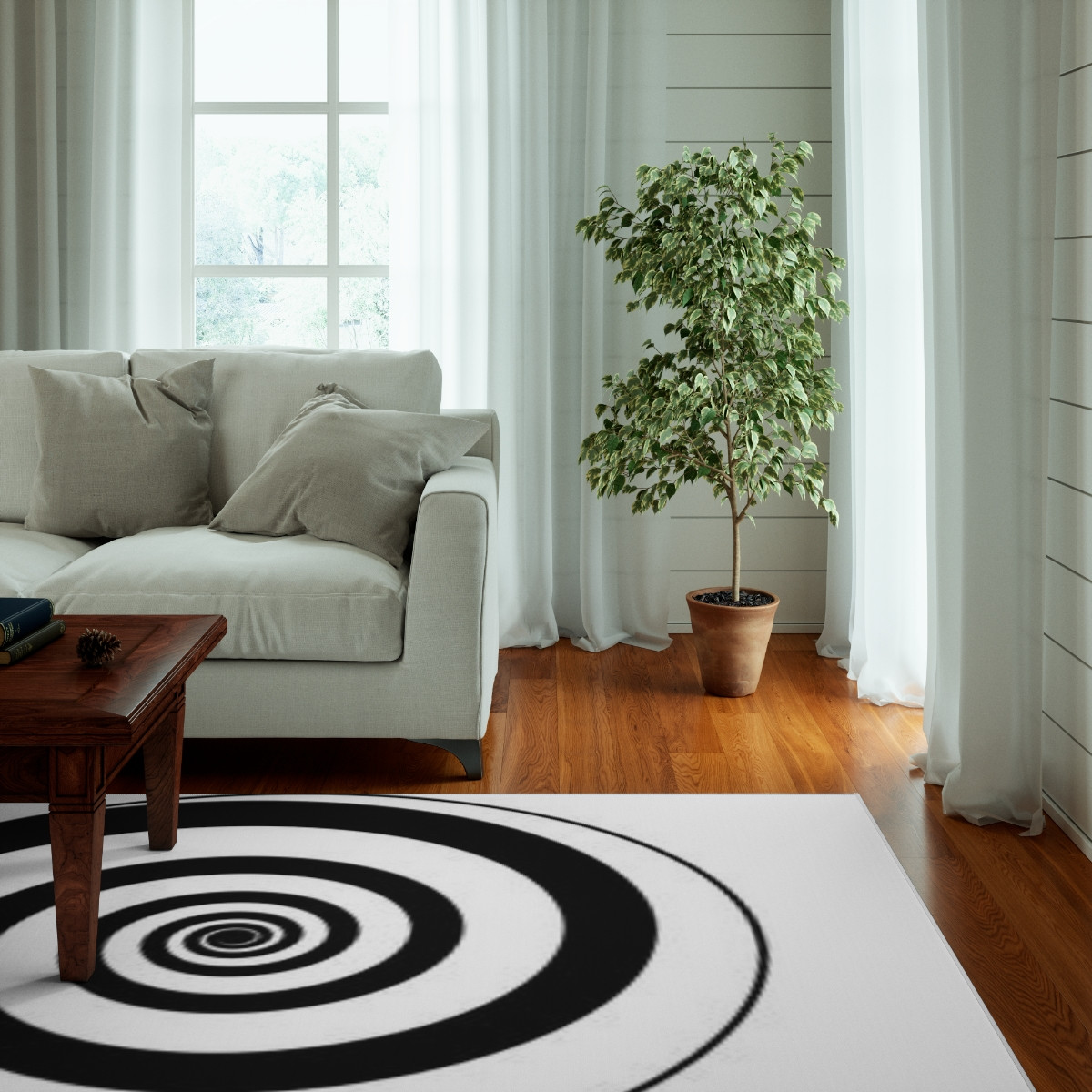 Dornier Rug Black and White circles
