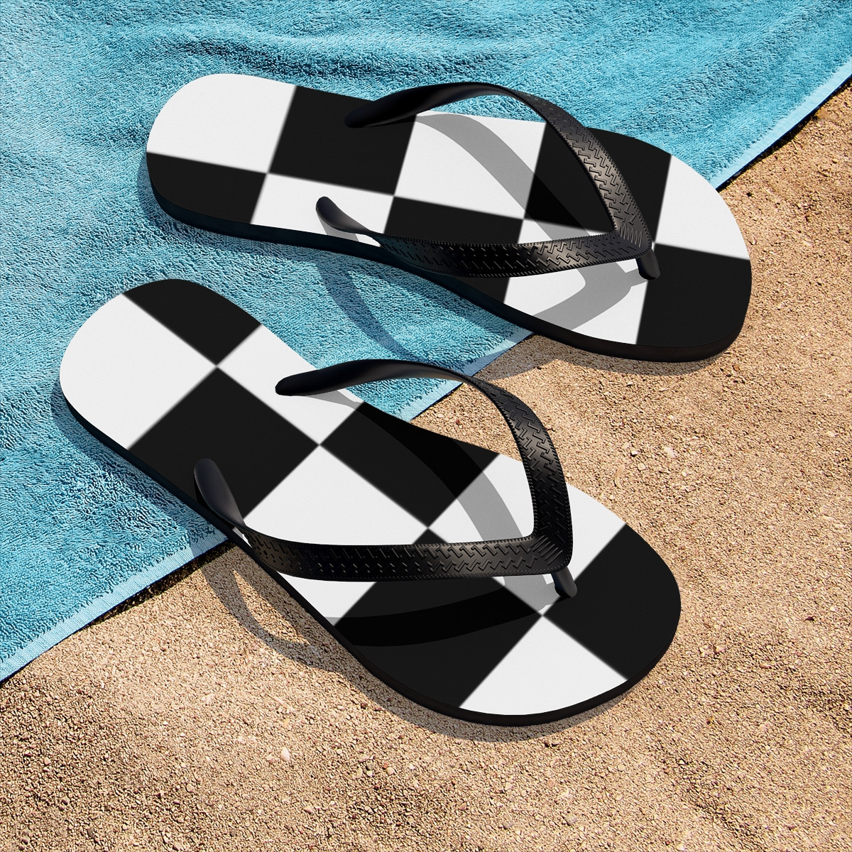 Unisex Flip-Flops Black and White