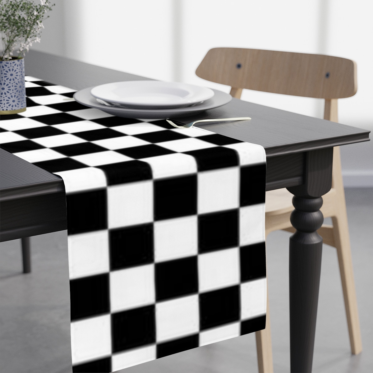 Table Runner Black and White