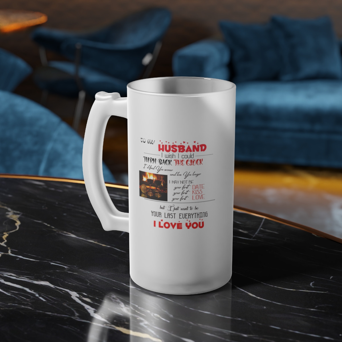 Frosted Glass Beer Mug To my Husband