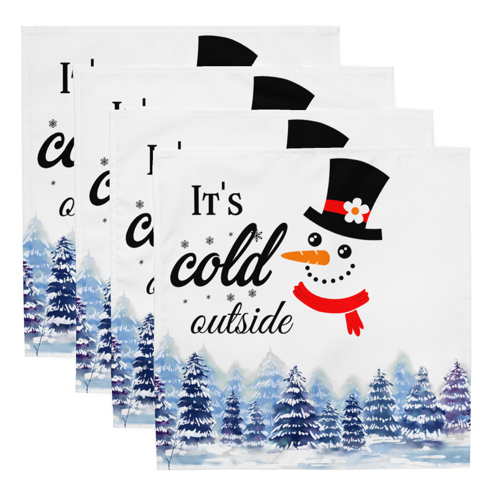It's cold outside Christmas decoration Cloth napkin set