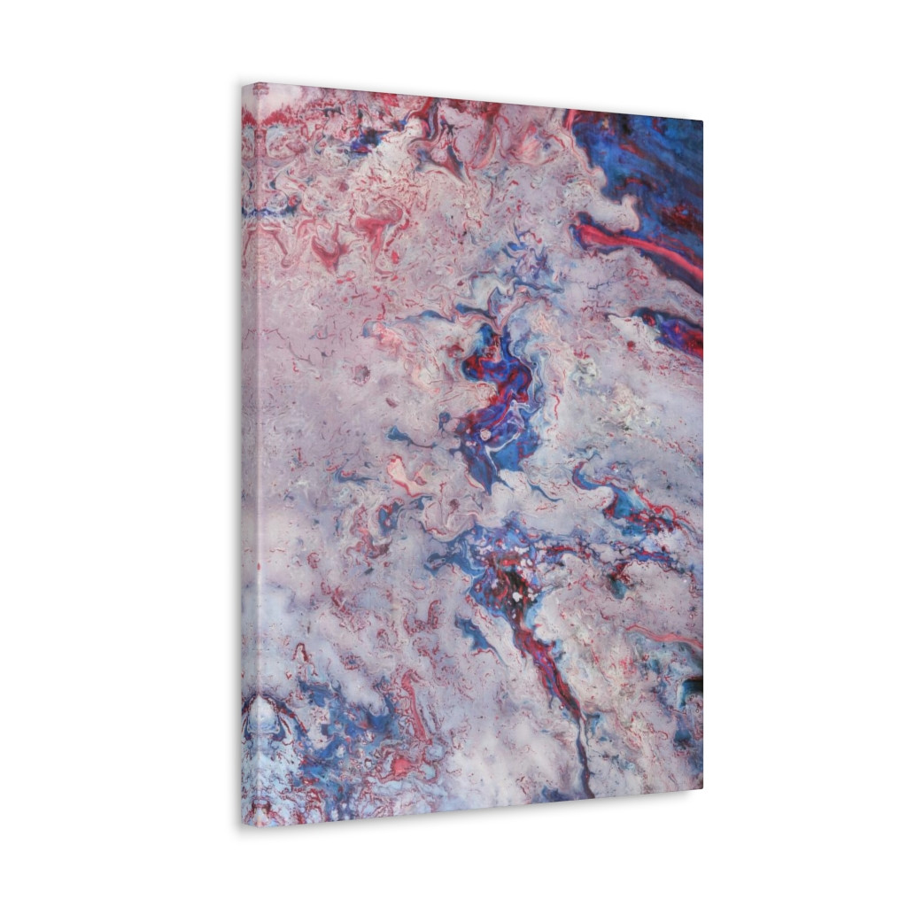 "Red Cloud Paint Pour" on Canvas