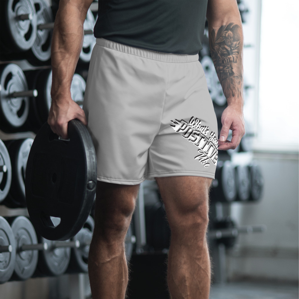 What's Your Positive Vibe Men's Athletic Long Shorts GRY