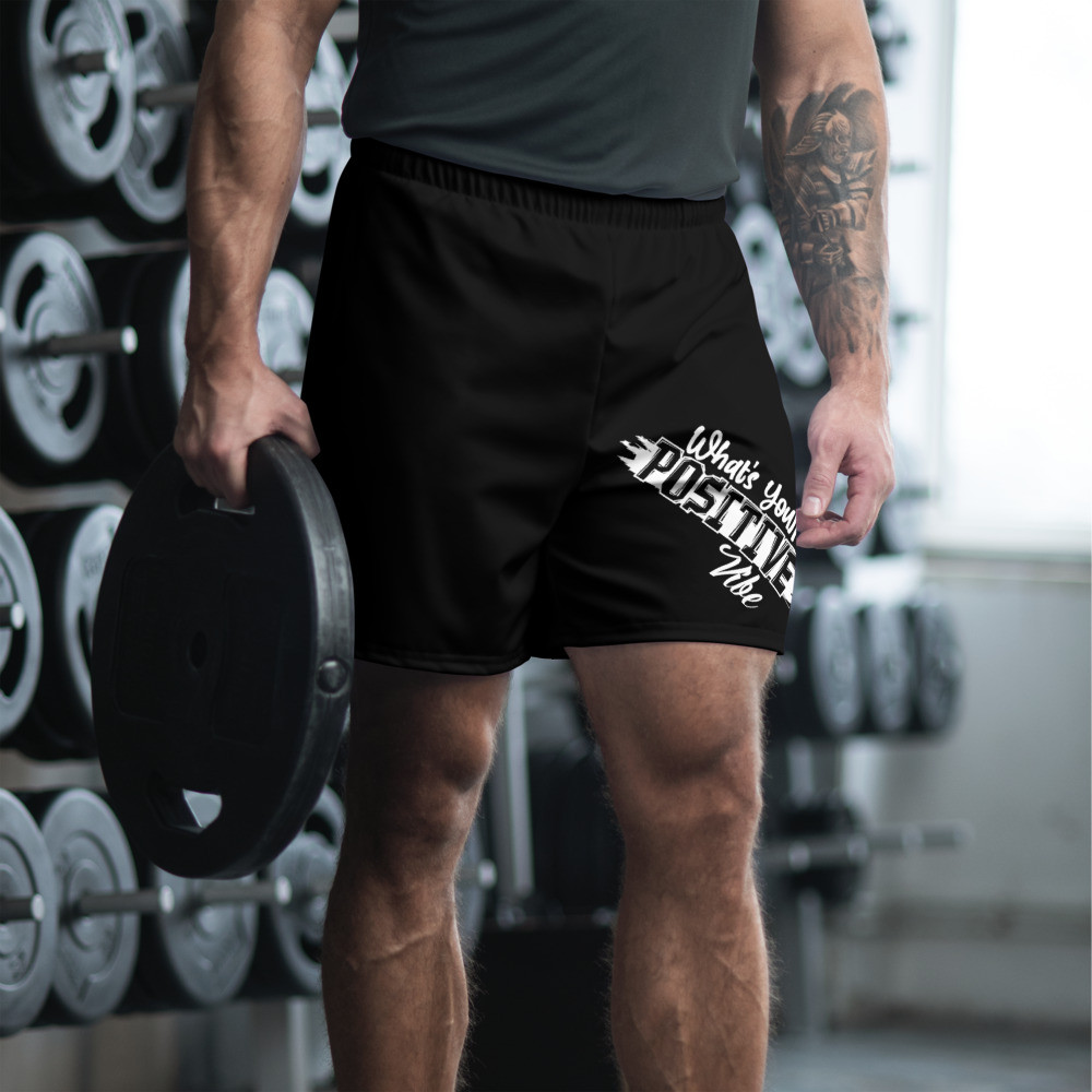 What's Your Positive Vibe Men's Athletic Long Shorts BLK