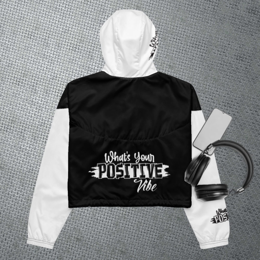 Women’s cropped windbreaker BLK & WHT