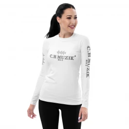 CH MUZIK_Women's Rash Guard White