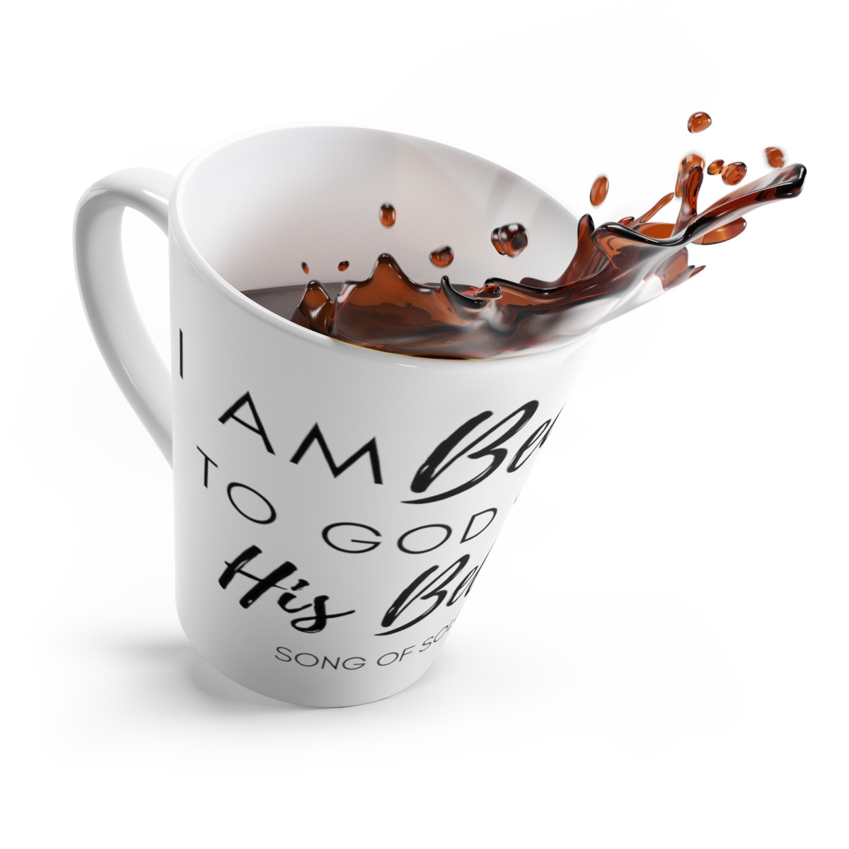 I Am Beautiful to God: Script - Stylish White/Black 12 oz Latte Mug