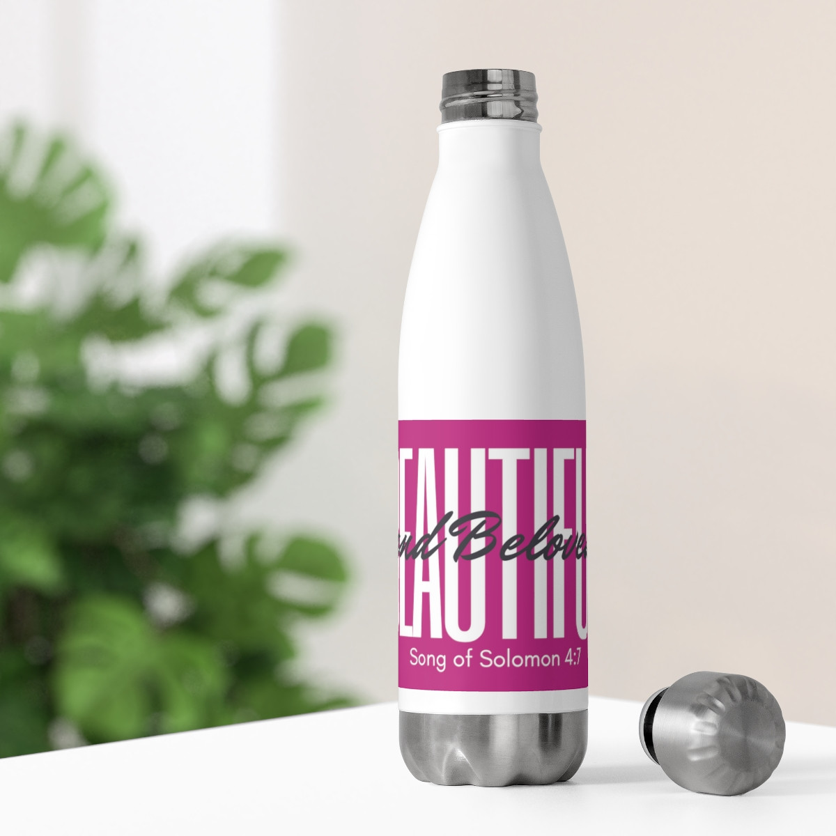 Beautiful & Beloved – Pink 20 oz Insulated Stainless Steel Water Bottle