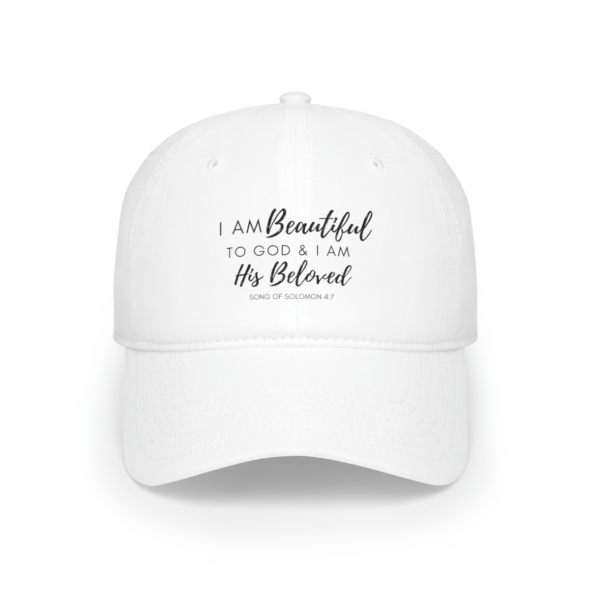 I Am Beautiful to God: Script – Low Profile Baseball Cap