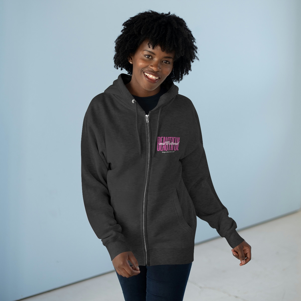 Beautiful & Beloved - Unisex Premium Zip Up Hoodie