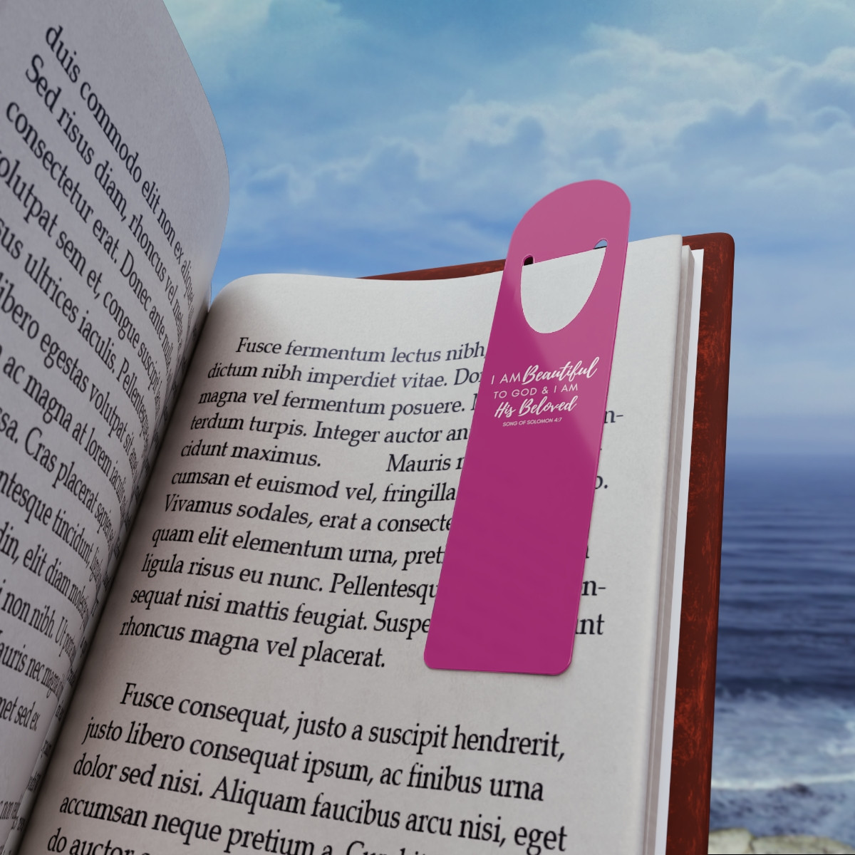 I Am Beautiful to God: Script - Pink Bookmark