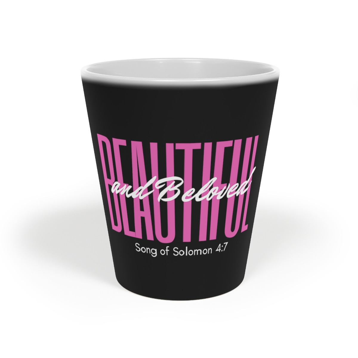 Beautiful & Beloved - Stylish Black 12 oz Latte Mug