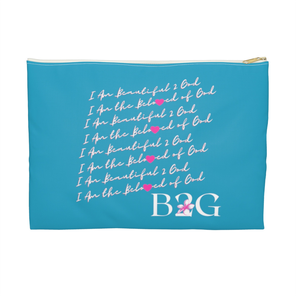 I Am the Beloved of God: Turquoise Accessory Pouch