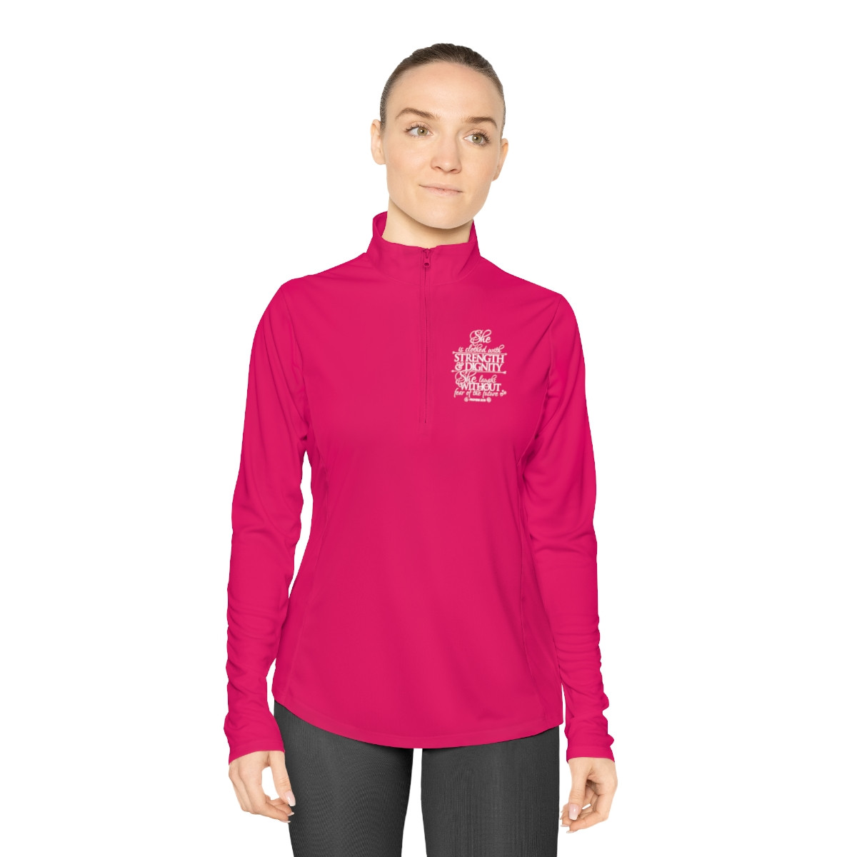 Strength & Dignity - Ladies Quarter-Zip Athletic Pullover
