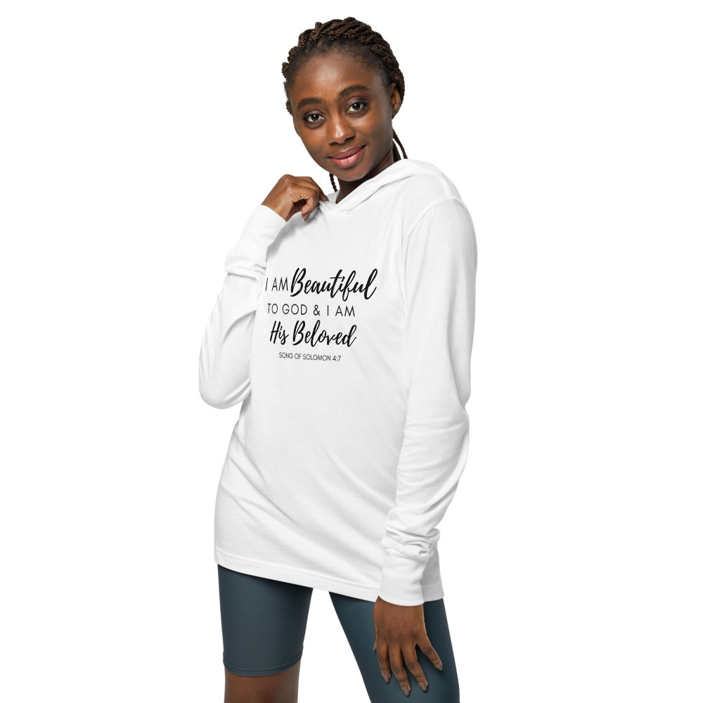 I Am Beautiful to God: Script - Women's Hooded Long-sleeve Tee