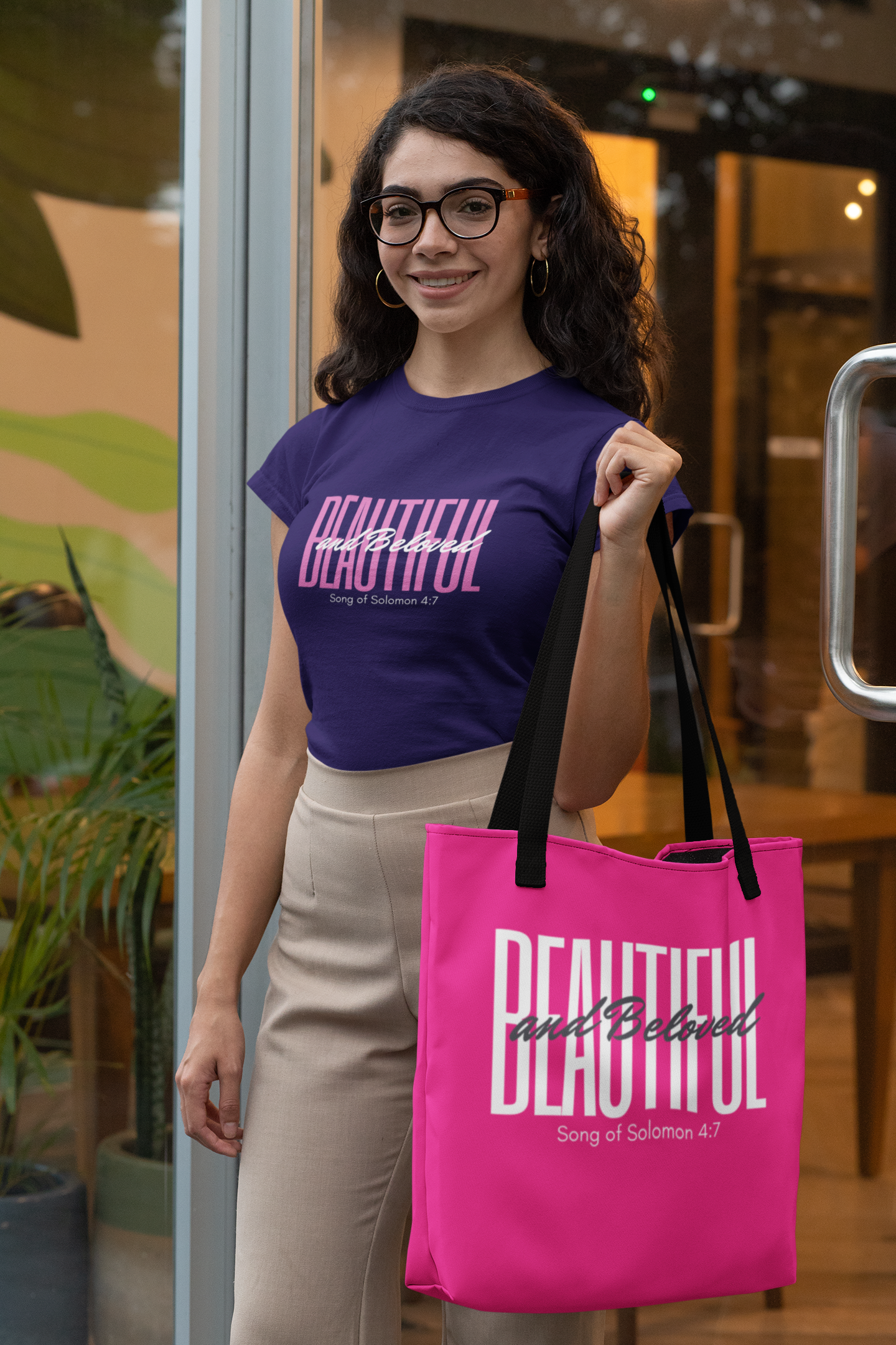Beautiful & Beloved – Pink Tote Bag