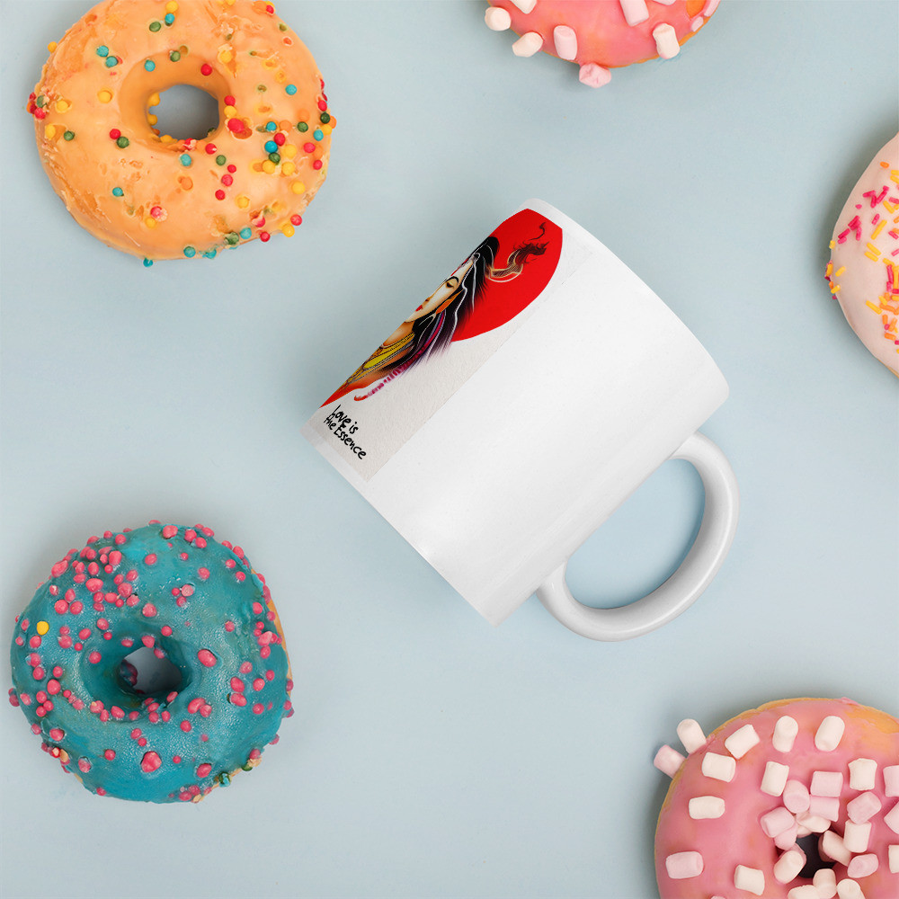 "Shiva & Shakti" Love is the Essence - White glossy mug