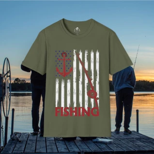 USA flag fishing