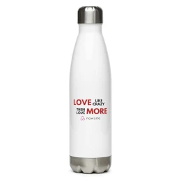 Love Like Crazy Then Love More: Stainless Steel Water Bottle