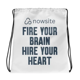 Fire Your Brain Hire Your Heart Drawstring bag