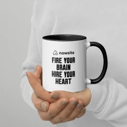 Fire Your Brain Hire Your Heart Mug with Color Inside