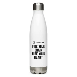 Fire Your Brain Hire Your Heart Stainless steel water bottle
