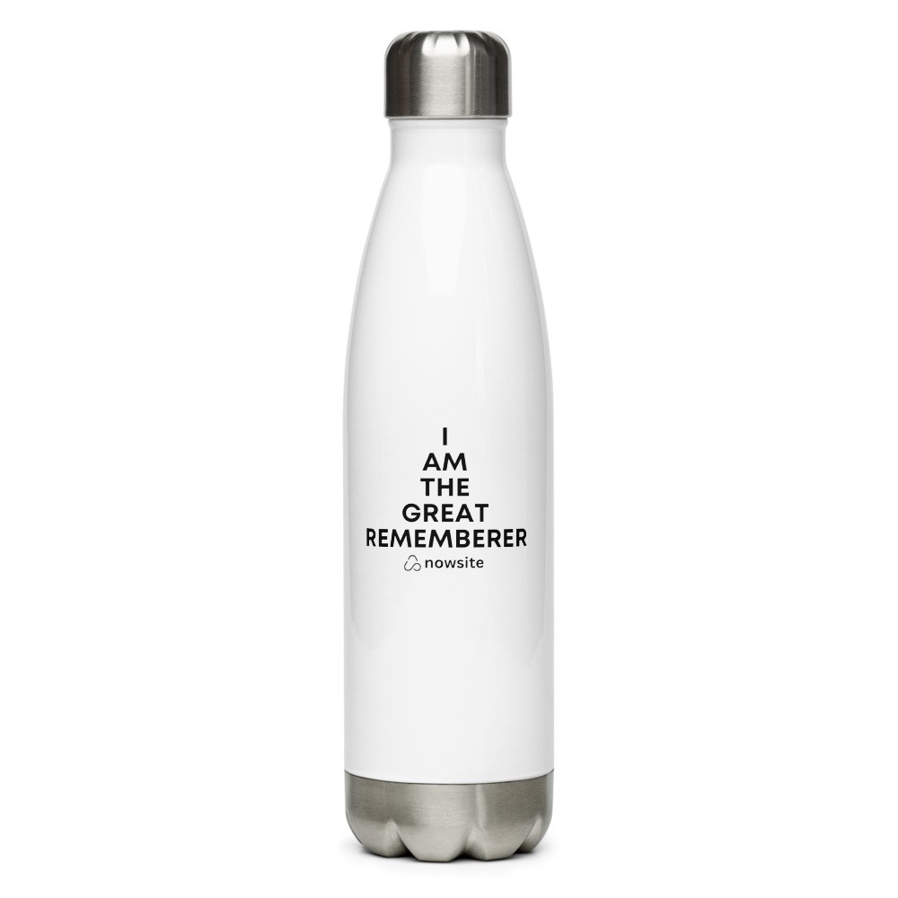 The Great Rememberer Stainless steel water bottle