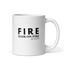Fire Hair on Fire - White glossy mug