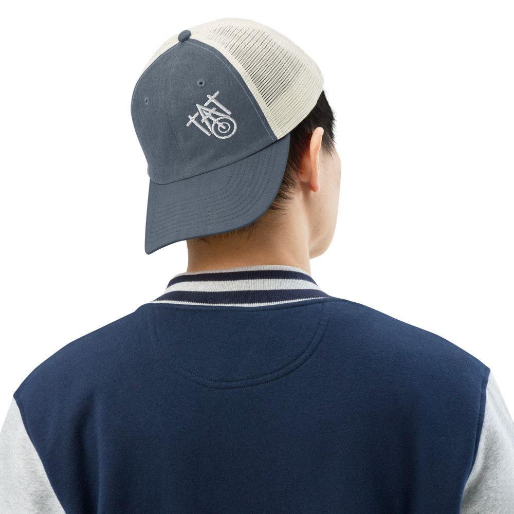 Sacred saint tattoo embroidered Pigment-dyed cap