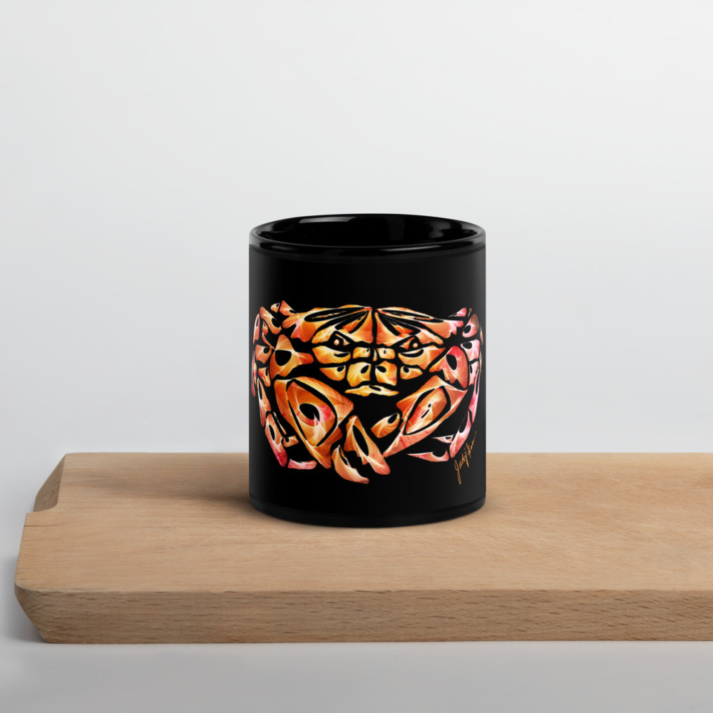 King Dungeness Crab Black Glossy Mug