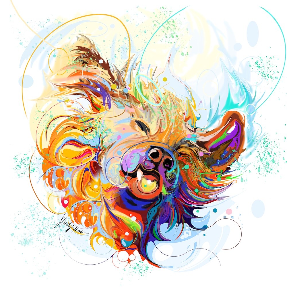 Bubble Bath Dog - Premium Pillow 18 x 18 inches