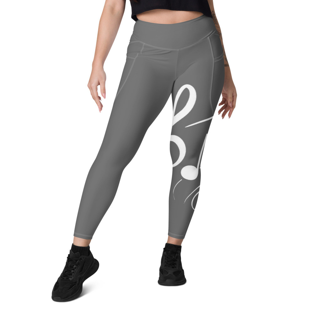 Grey Music Leggings With Pockets