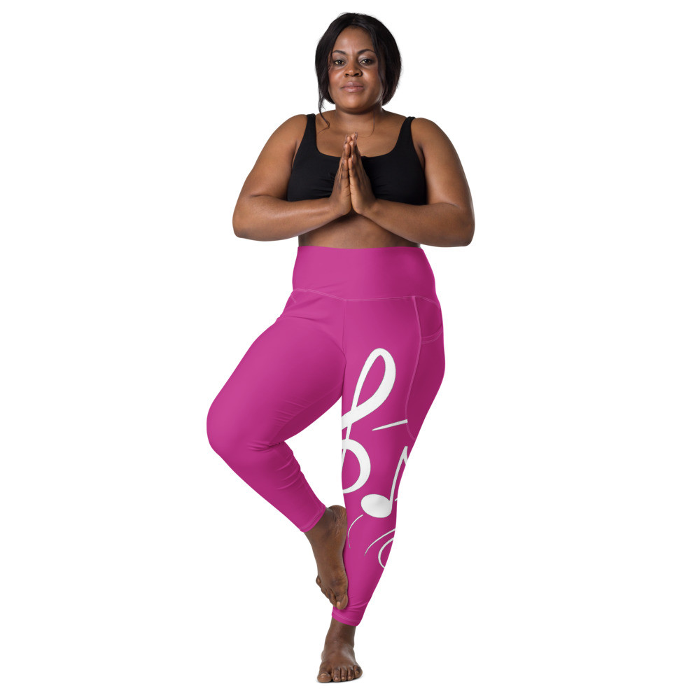 Berry Music Leggings With Pockets