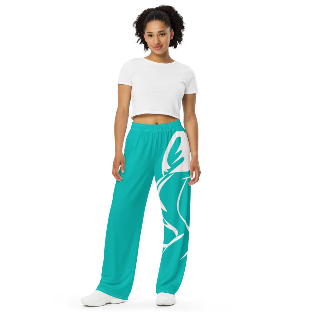 Ladylectual Wide-Leg Pants Aqua