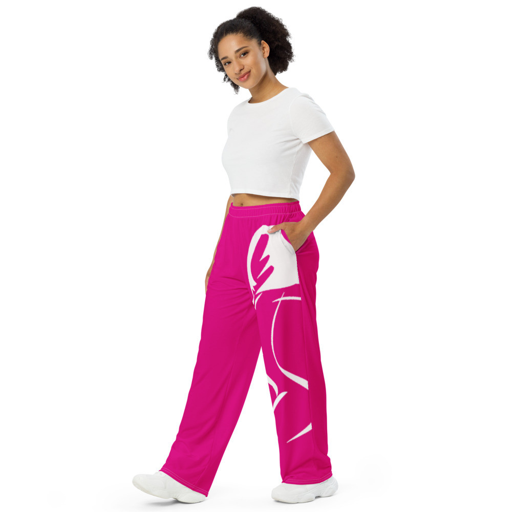 Ladylectual Wide-Leg Pants Hot Pink