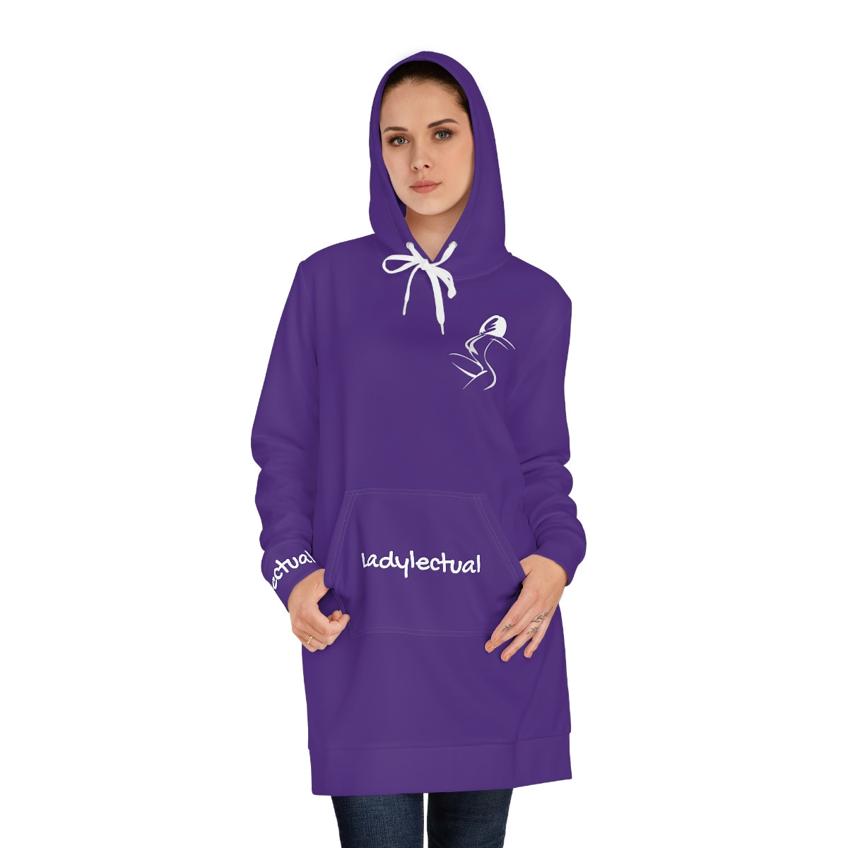Ladylectual Women's Hoodie Dress (Purple)