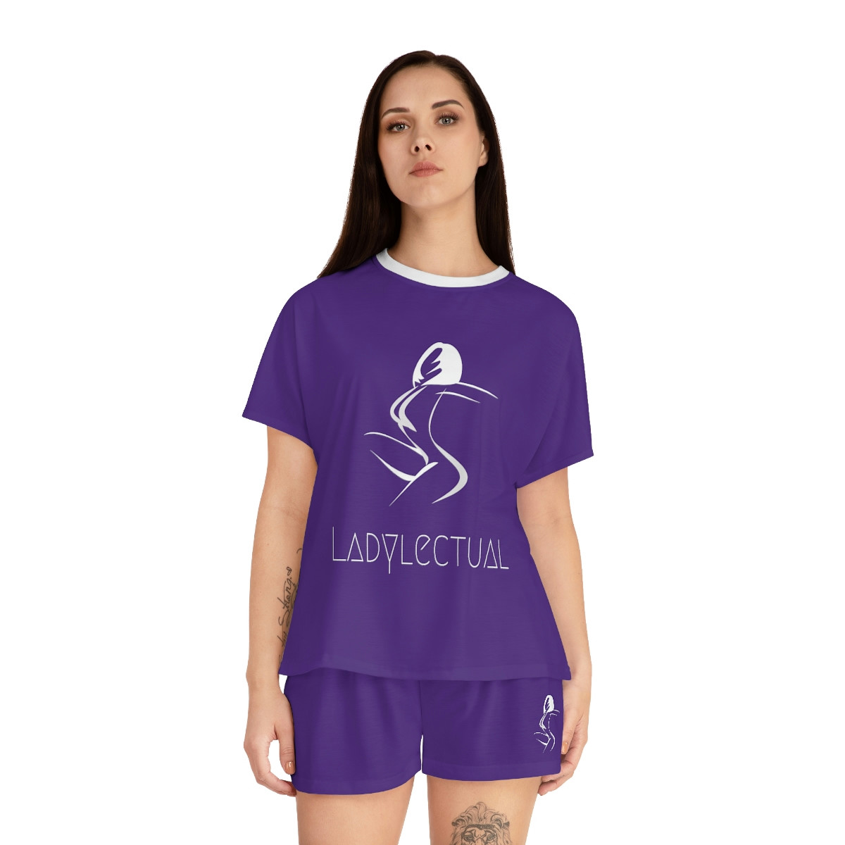 Women's Ladylectual Short Pajama Set (Purple)