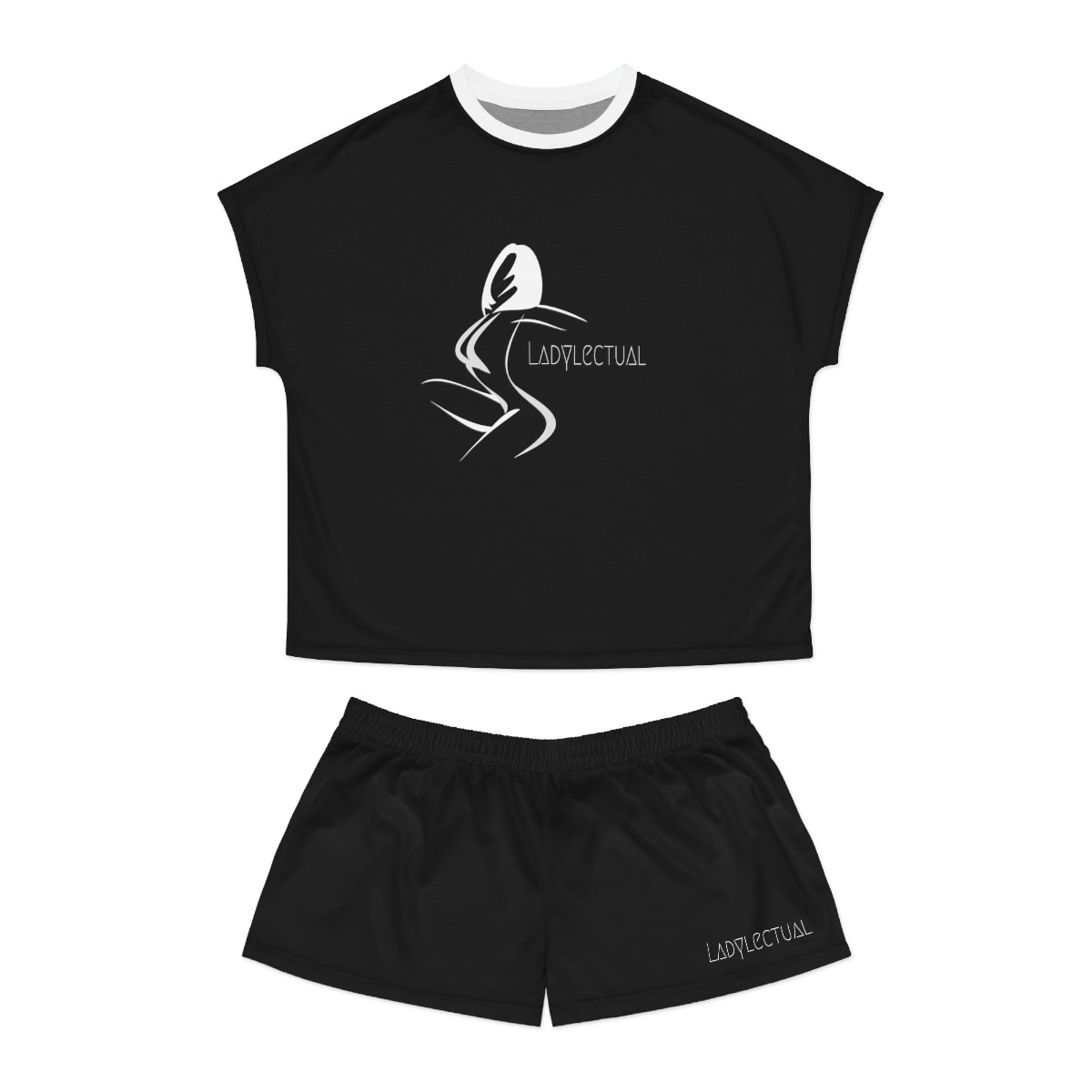 Women's Ladylectual Short Pajama Set (Black)